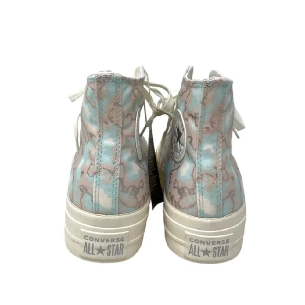 Converse CTAS Lift Shoes High Top Silver Blue Canvas Women Size Sneakers A02033C - Picture 5 of 9